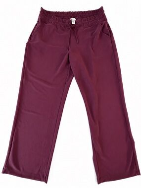 Athleta Burgundy Wide Leg Travel Lounge Pants Size Large